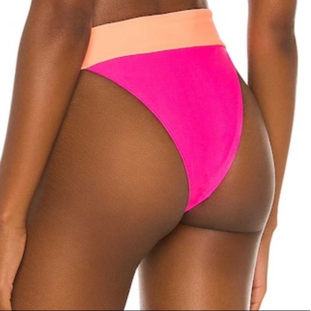 REVOLVE High Dive Bikini Top in Ultra Pink/Mango